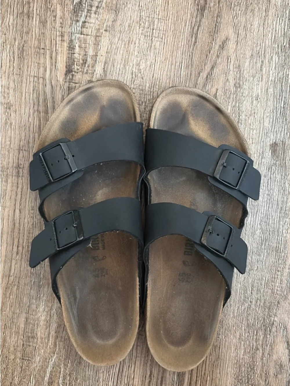 Birkenstock Black Two-Strap Men’s Sandals with Buckles